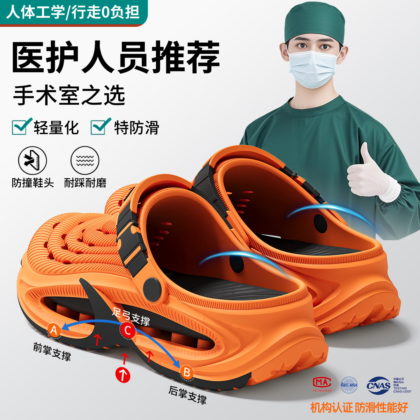 手术室专用洞洞鞋男款夏季外穿防臭防滑凉拖鞋2026新款踩屎感凉鞋