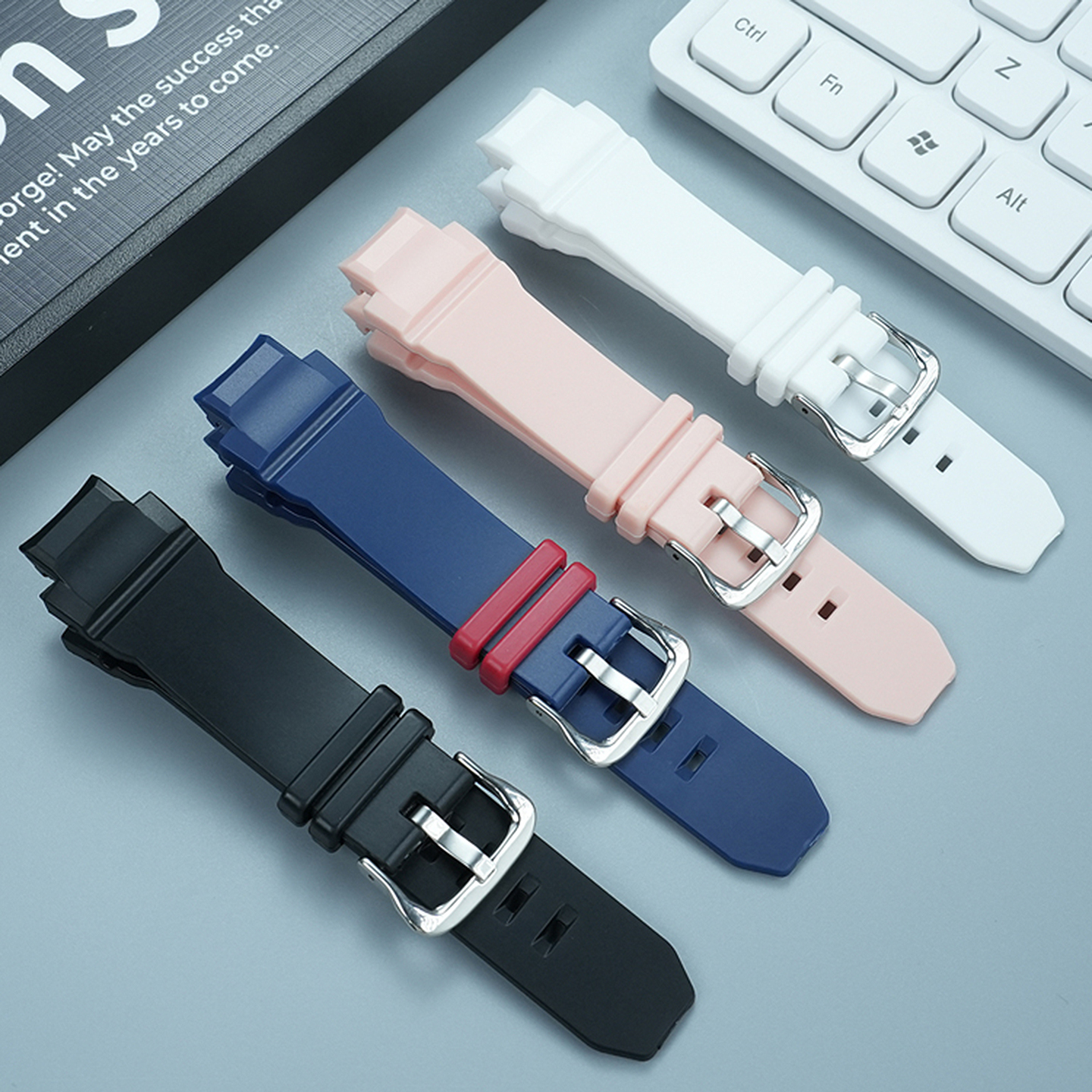 适用casio卡西欧BGA-230手表带BGA-2300运动女BABY-G树脂表带粉色