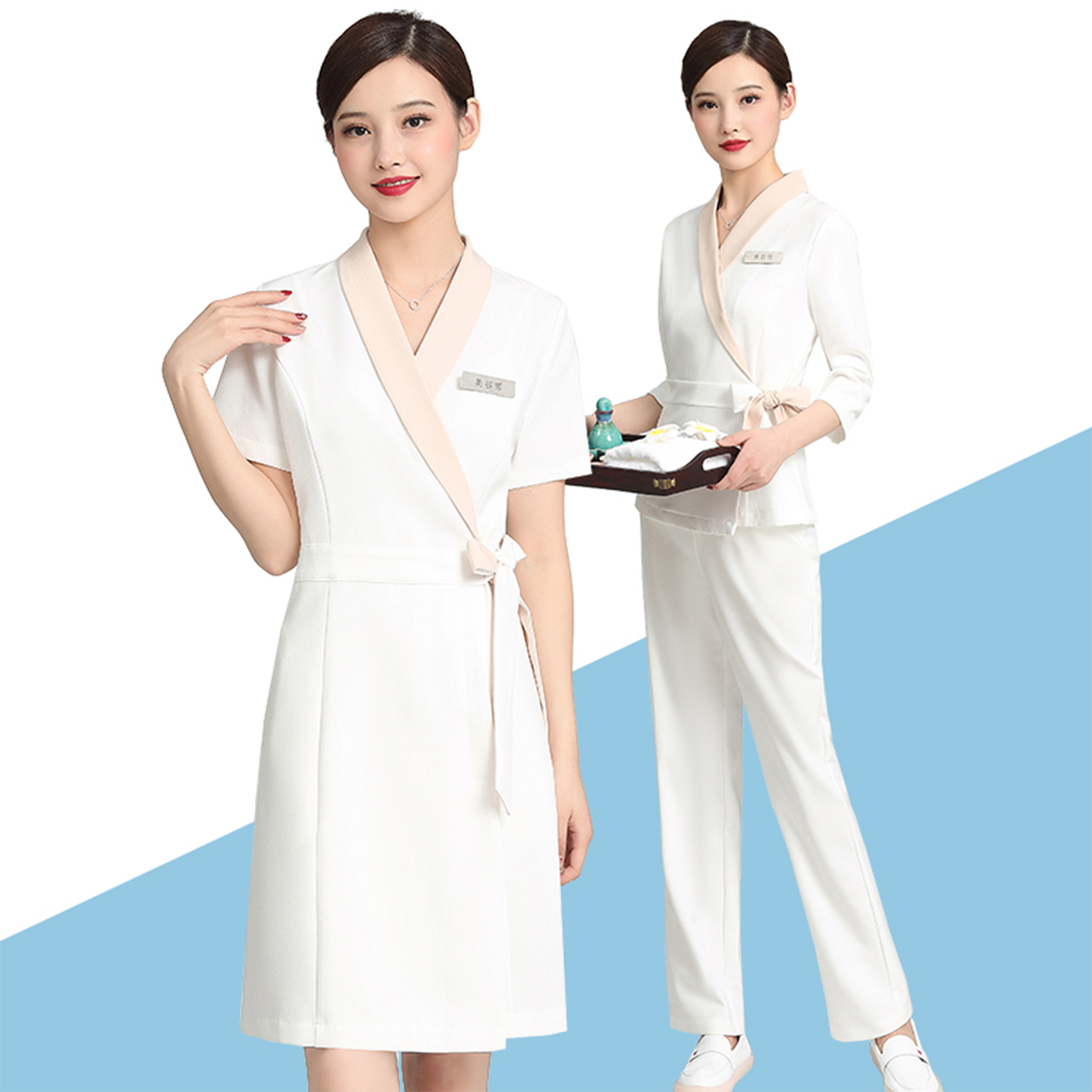 夏季皮肤高端职业美容师工作服