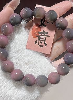 紫葡萄圆珠天然白玉菩提