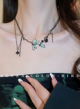 甜酷风蜻蜓项链小众设计