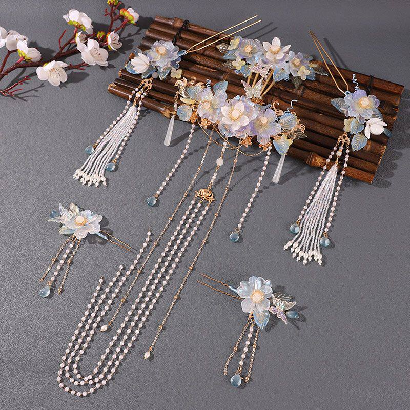 汉服发饰流苏发夹发簪套装古风头饰全套古装超仙簪子少女配饰步摇