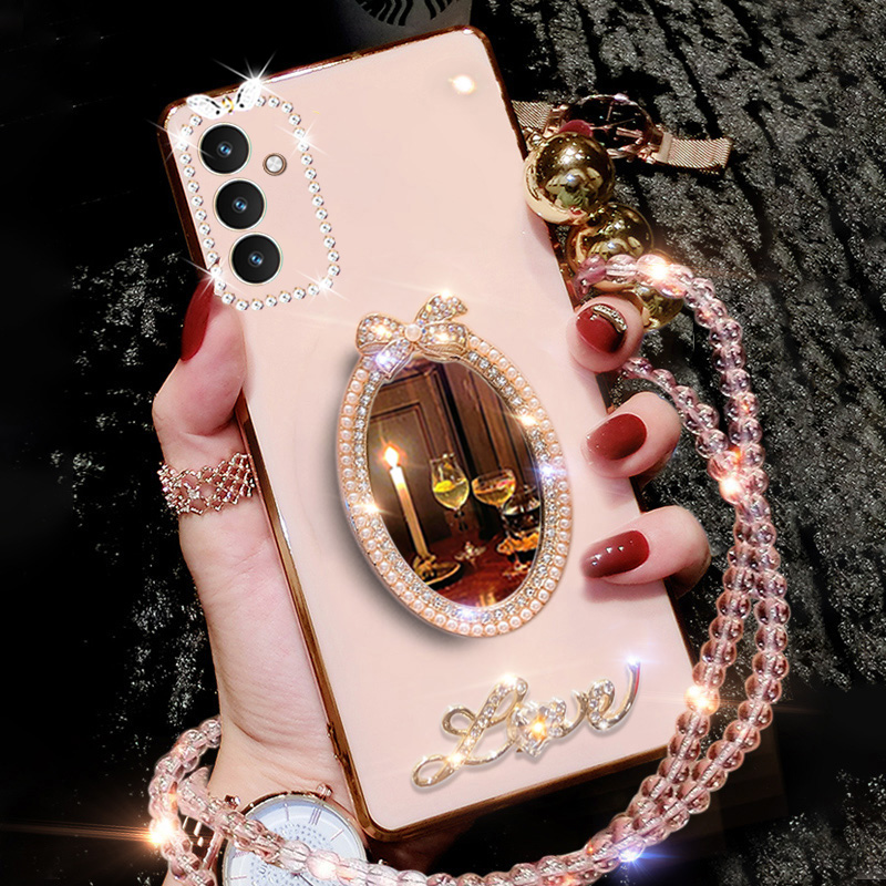 三星A14硅胶镶钻带镜面新款