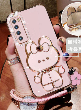 适用 华为nova7手机壳JEF一AN00新款全包n7pro保护nove7硅胶套镜子JER超薄软壳note带支架es潮女款10高级感5g