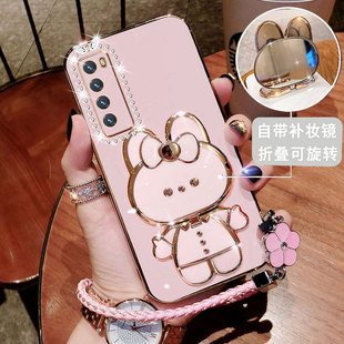 适用 华为nova7手机壳JEF一AN00新款全包n7pro保护nove7硅胶套镜子JER超薄软壳note带支架es潮女款10高级感5g