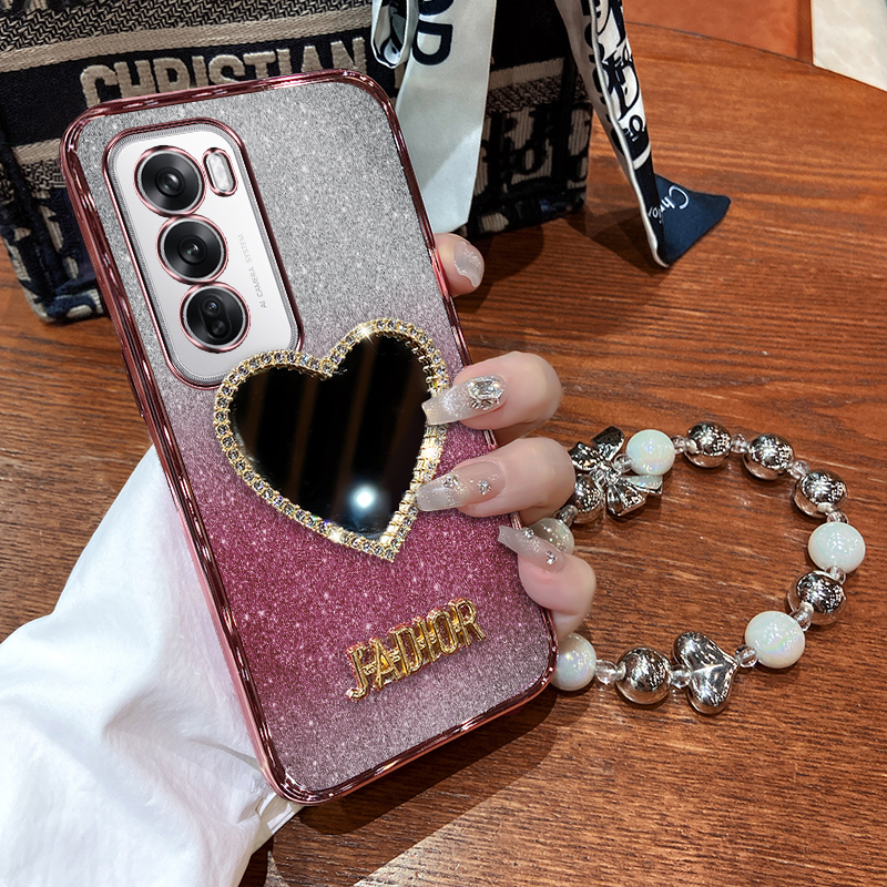 opporeno12硅胶镶钻镜面新款