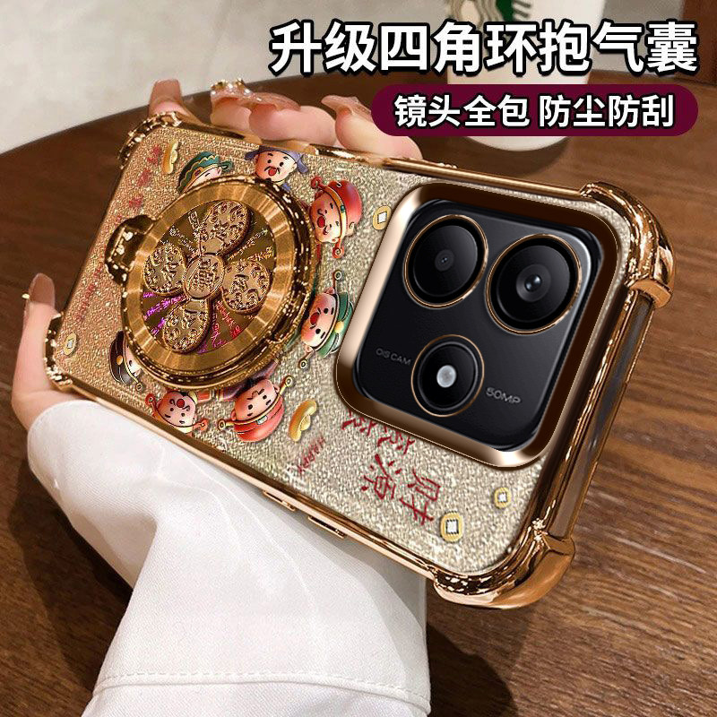 适用红米note15rpro手机壳带支架24094RAD4C全包气囊防摔小米redminote15r新款保护pro硅胶套5g带镜头膜男女