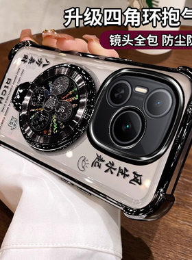 适用华为荣耀power手机壳带支架honorpower新款保护套DVD一AN00硅胶带镜头膜honor全包防摔80透明软powar男女