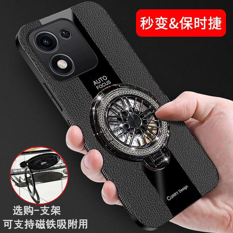 适用华为荣耀x70i手机壳带支架ABR一AN00保护皮纹套honor超薄x70i磨砂全包防摔软壳honor男女ABRAN新款高级感