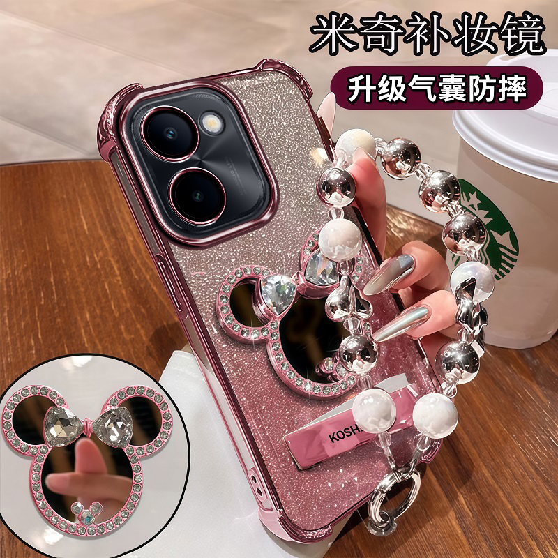 vivoY100i手机壳米奇带补妆镜子