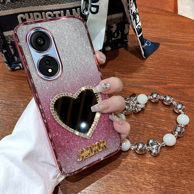 oppoA1活力版硅胶镶钻补妆镜新款