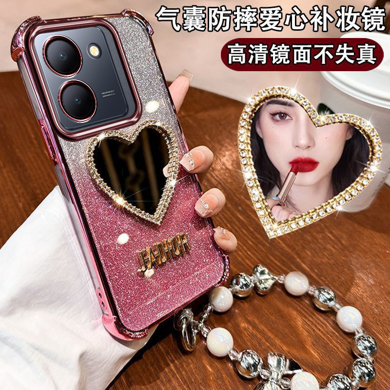 vivoY36防摔闪粉爱心手机壳