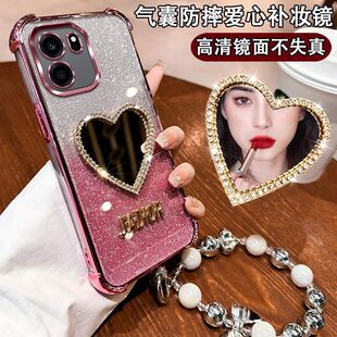 适用PLT120爱心补妆镜oppoa6i十手机壳oppoa6s新款保护壳a6i+镜头全包a6s硅胶s5g超薄男女款opoa6s外壳高级感