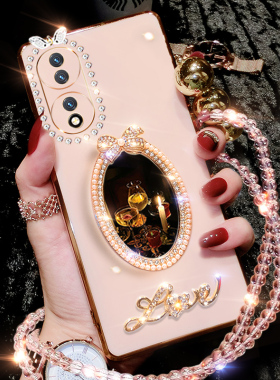 华为荣耀70手机壳honor硅胶70pro新款软壳FNE一AN00保护套补妆镜FNEAN潮女7opro+全包防摔七十曲面屏pr0外壳