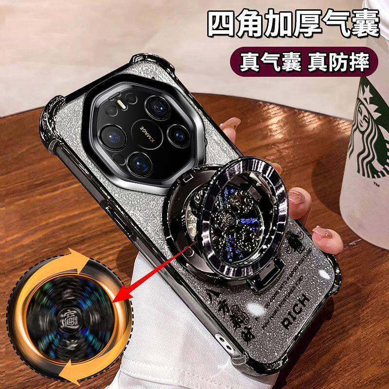 适用华为mate80rs手机壳mete80pro非凡大师保时捷保护软硅胶壳SGU一AL10四角全包mt气囊防摔支架m80透明.男女