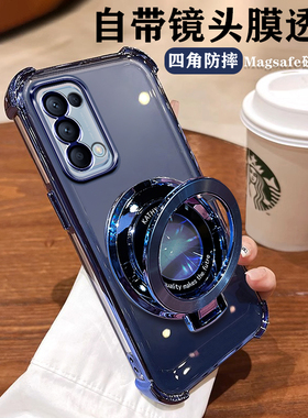 opporeno5k手机壳reno5k新款保护套PEGM10全包镜头膜k5g防摔带支架opporeon透明软opopreno硅胶男女5g高级55g