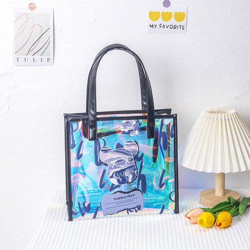 暴力熊蓝色炫彩镭射果冻包