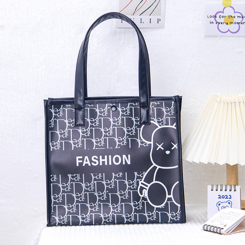 FASHION熊磨砂手提包包