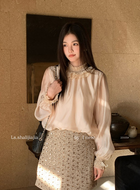 LS 优雅浪漫时尚纯色小衫女  广州十三行2026早春新品女装23105#