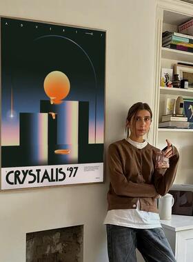 Crystalis1995中古风ins复古海报装饰墙画艺术简约餐客厅书房挂画