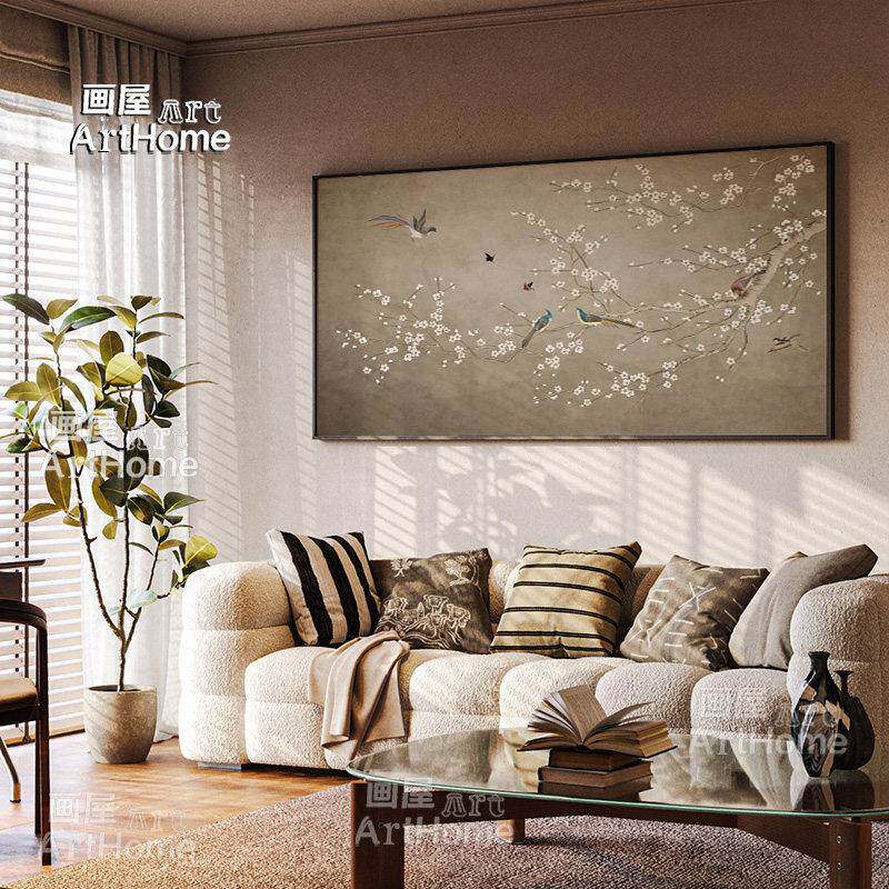 中古风装饰画中式古画客厅挂画餐厅卧室玄关法式中国风背景墙壁画