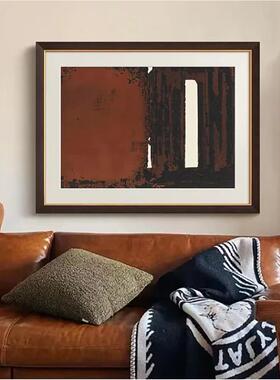 美拉德客厅抽象中古风挂画法式复古意式显贵玄关小众艺术装饰画