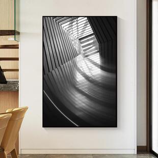 现代简约玄关装饰画高屋建瓴客厅挂画竖版走廊过道壁画单幅晶瓷画