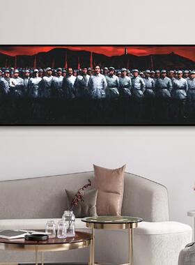中流砥柱油画毛主席像励志办公室伟人挂画红色爱国主题客厅装饰画