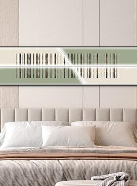 现代简约卧室床头装饰画绿色格调艺术高清挂画客厅背景横款晶瓷画
