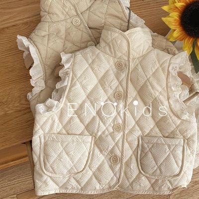 新款女童马甲羽绒棉加绒宝宝马甲秋冬保暖女婴儿马夹外穿洋气背心