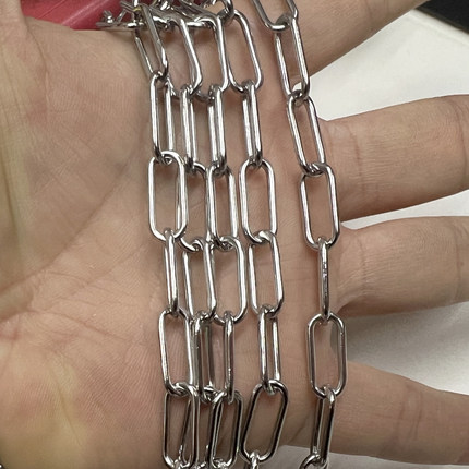 包邮不锈钢链条 椭圆环链条DIY五金配链 高强度金属链条0字环链