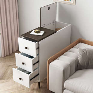 轻奢高级感边几茶边柜创意床头柜玄关隔断移动带轮沙发旁边的边柜