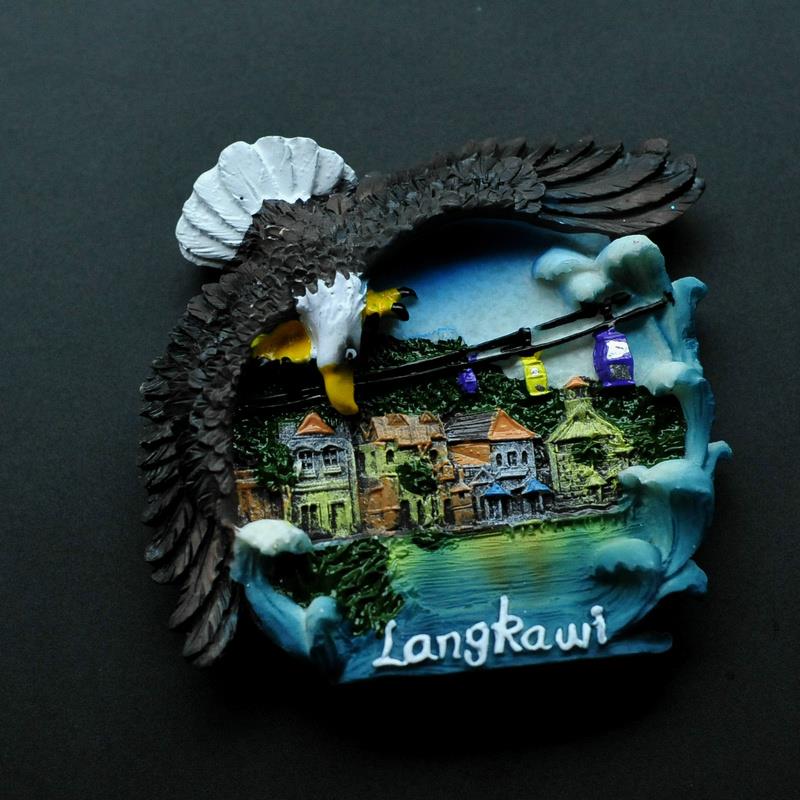 树脂创意冰箱贴马来西亚吉隆坡印尼巴厘岛磁贴邮兰卡威全景包邮