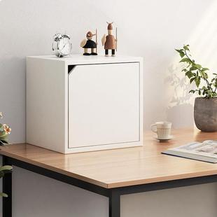 桌子上放的置物架格子柜自由组合迷你书架落地带门小型桌面小柜子