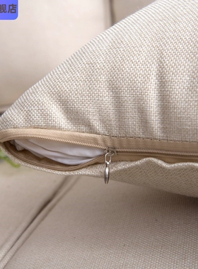 卡通黄色亚麻粗布皮沙发靠枕靠垫正方形大抱枕套不含芯