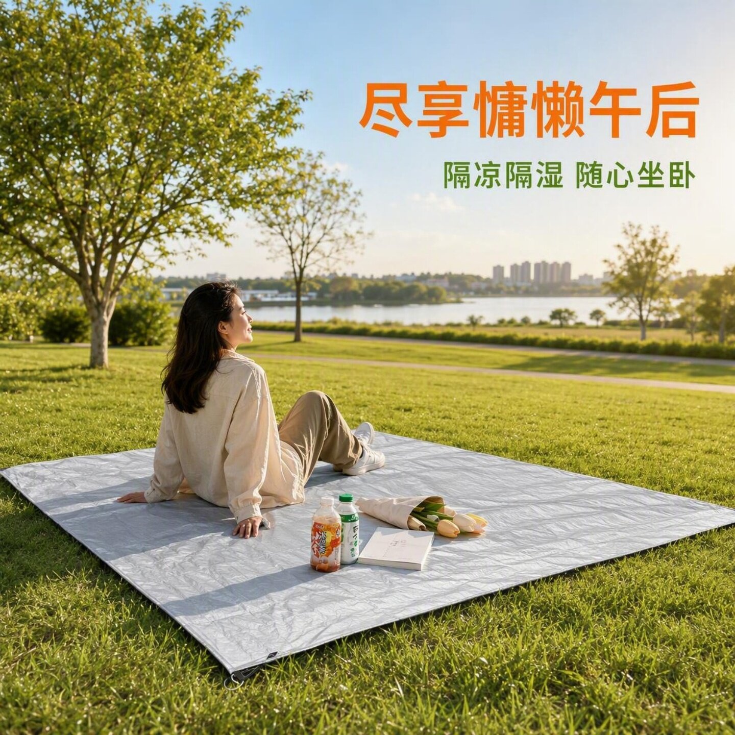 户外防潮垫野餐垫加厚大号野外露营垫草坪垫子铺地防水防潮防雨布