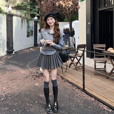 迪士尼环球游园英伦学院风穿搭JK制服百褶裙套装公主裙成人秋冬季