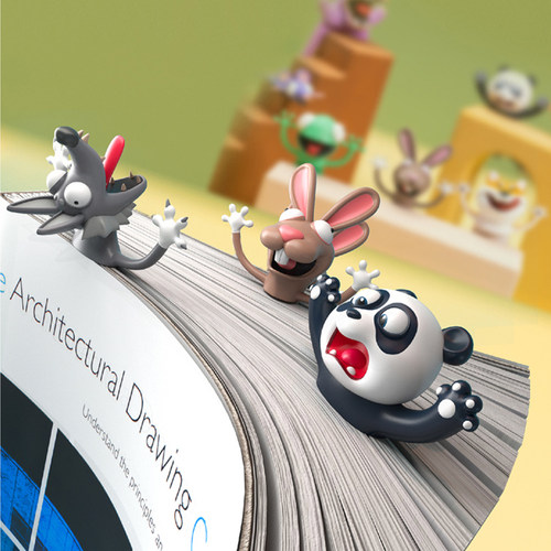 玖伍米橙3d立体卡通动物创意书签