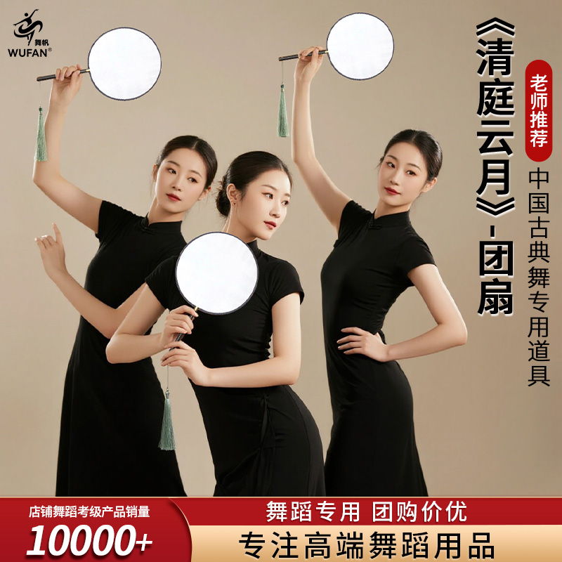 团扇舞蹈专用清庭云月古典舞扇子