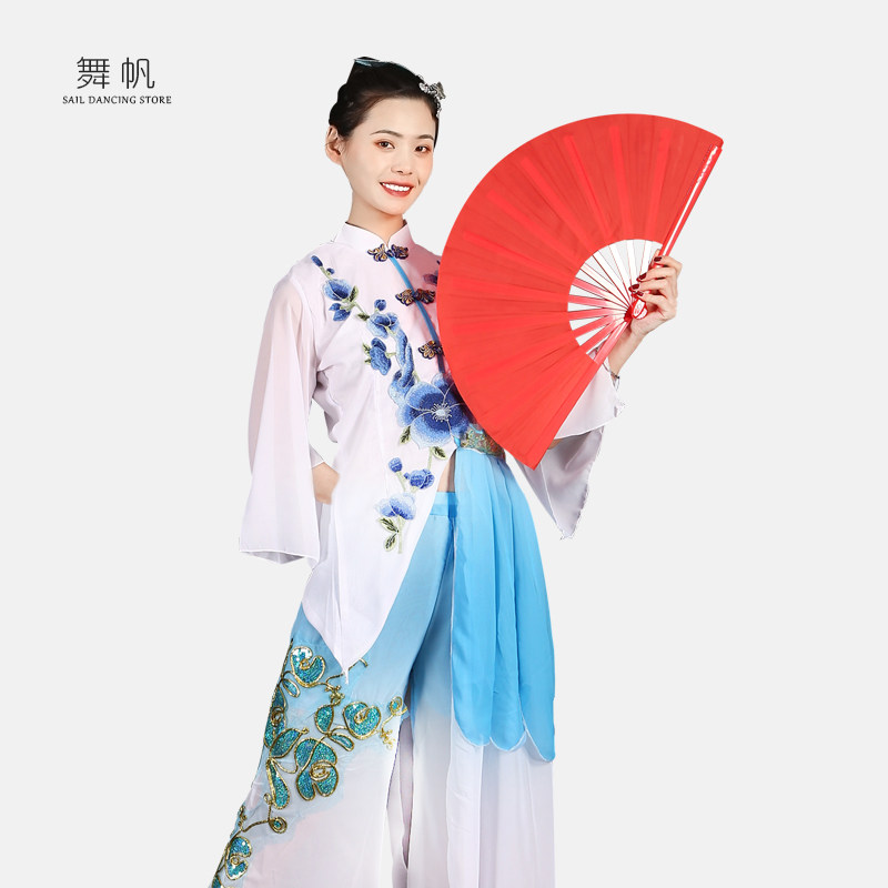 太极功夫扇响扇高档成人武术表演塑料竹骨双扇儿童舞蹈扇子木兰扇