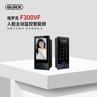 格罗克F300VF嵌入式可视人脸主动监控指纹智能锁