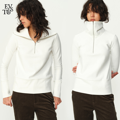 EVISTUB半开襟拉链基础翻领卫衣