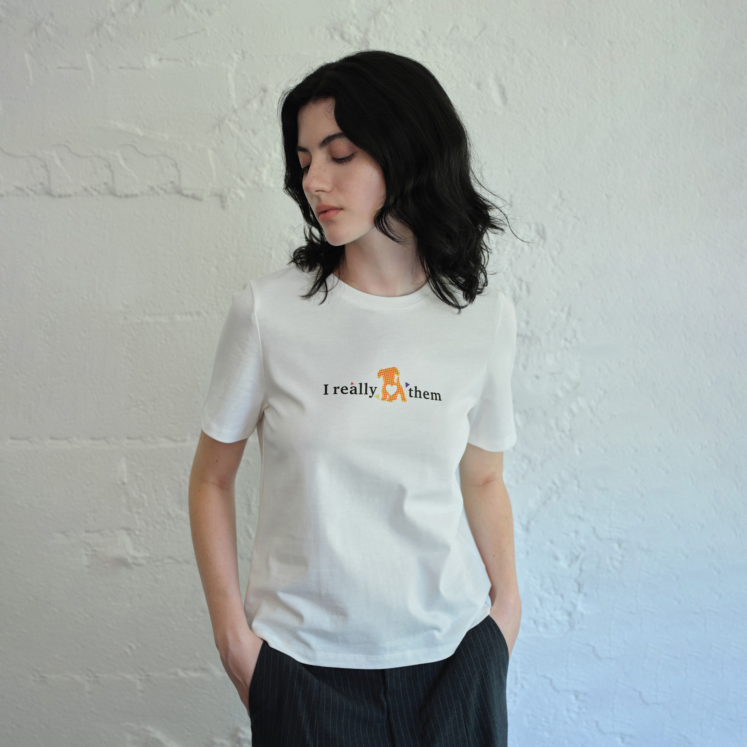 EviStub棉质小狗标语印花T恤女夏