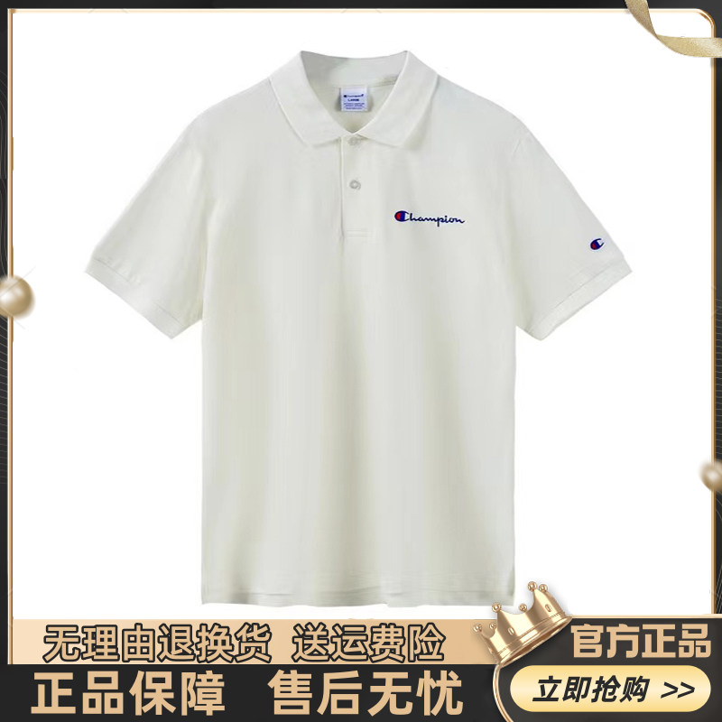 日版冠军刺绣POLO衫男短袖T恤夏季纯棉针织大码宽松薄女翻领上衣