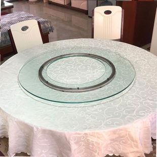 餐桌玻璃转盘圆桌钢化玻璃空心火锅玻璃转盘旋转底座饭桌转盘家用