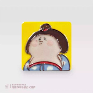洛阳文创陶瓷冰箱贴磁吸送礼物仕女网红唐三彩伴手礼可爱纪念品