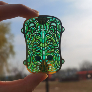 洛阳二里头博物馆文创透光冰箱贴金属绿松石铜牌饰伴手礼纪念品