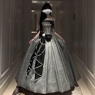 皓月加冕lolita晚礼服高端轻奢细闪花嫁学生成人礼洛丽塔公主裙