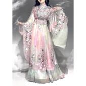 改良戏曲汉元 素重工业绣花桃花春夏新汉服女子