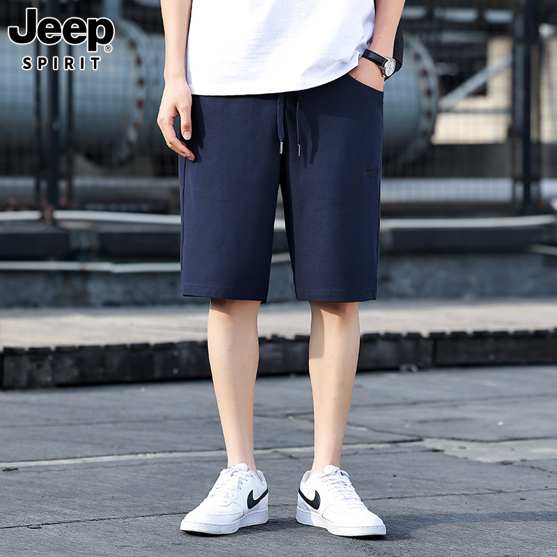 JEEP SPIRIT吉普夏季25新款男士短裤运动休闲五分裤刺绣潮流短裤
